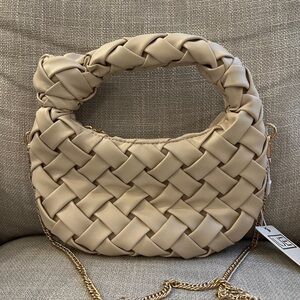 NWT Urban Expressions Cream Woven Shoulder Bag